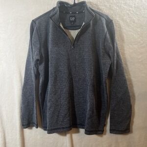 Gap Mens 1/4 Zip Pullover Small Blue 90s Basic Prep